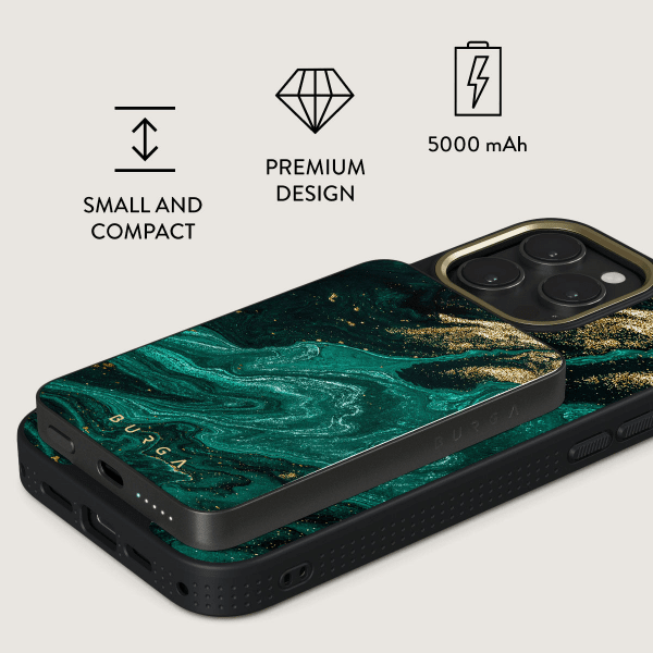 Burga Powerbank MagSafe 5000 mAh Emerald Pool Harmaa