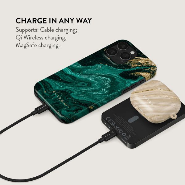 Burga Powerbank MagSafe 5000 mAh Emerald Pool Harmaa