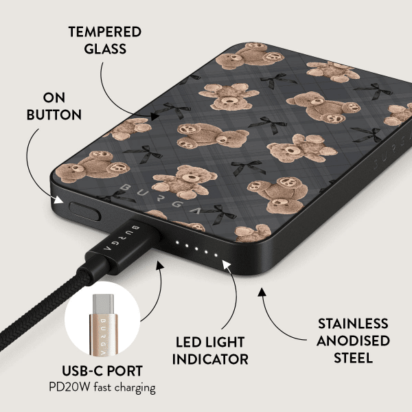 Burga Powerbank MagSafe 5000 mAh BFF Harmaa