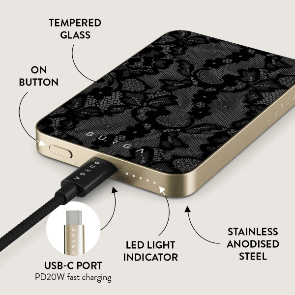 Burga Powerbank MagSafe 5000 mAh Magneettinen Kulta