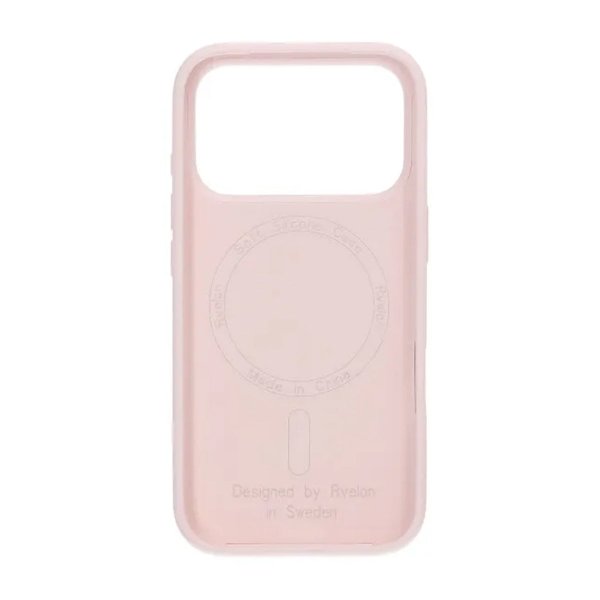 Rvelon iPhone 17 Pro Silikonikuori MagSafe Vaaleanpunainen