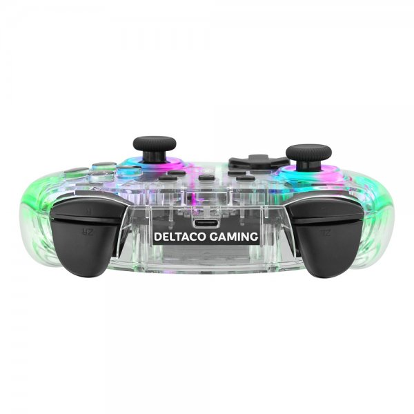 Deltaco Gaming Langaton Ohjain Nintendo Switchille Läpinäkyvä RGB