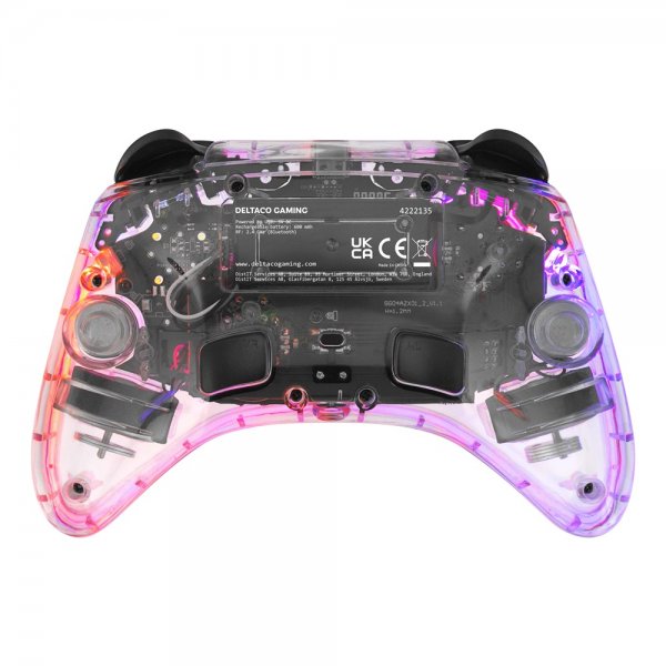 Deltaco Gaming Langaton Ohjain Nintendo Switchille Läpinäkyvä RGB