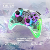 Deltaco Gaming Langaton Ohjain Nintendo Switchille Läpinäkyvä RGB