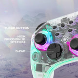 Deltaco Gaming Langaton Ohjain Nintendo Switchille Läpinäkyvä RGB