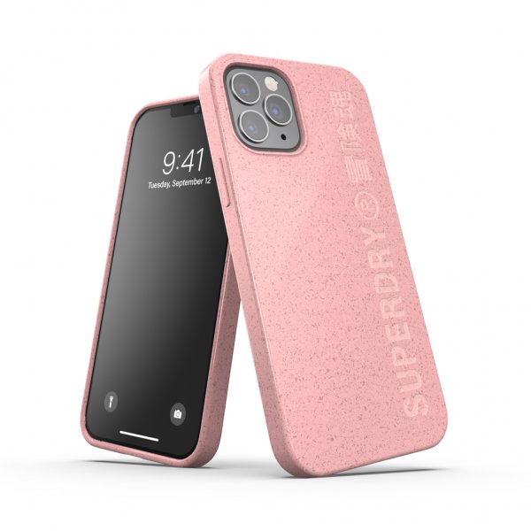 Superdry iPhone 12/iPhone 12 Pro -kuoret Snap Case, kompostoitavat materiaalit, Rose Pink