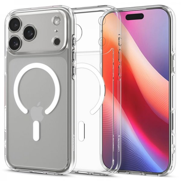 Spigen iPhone 17 Pro Max -suojakuori Ultra Hybrid MagFit Clear White