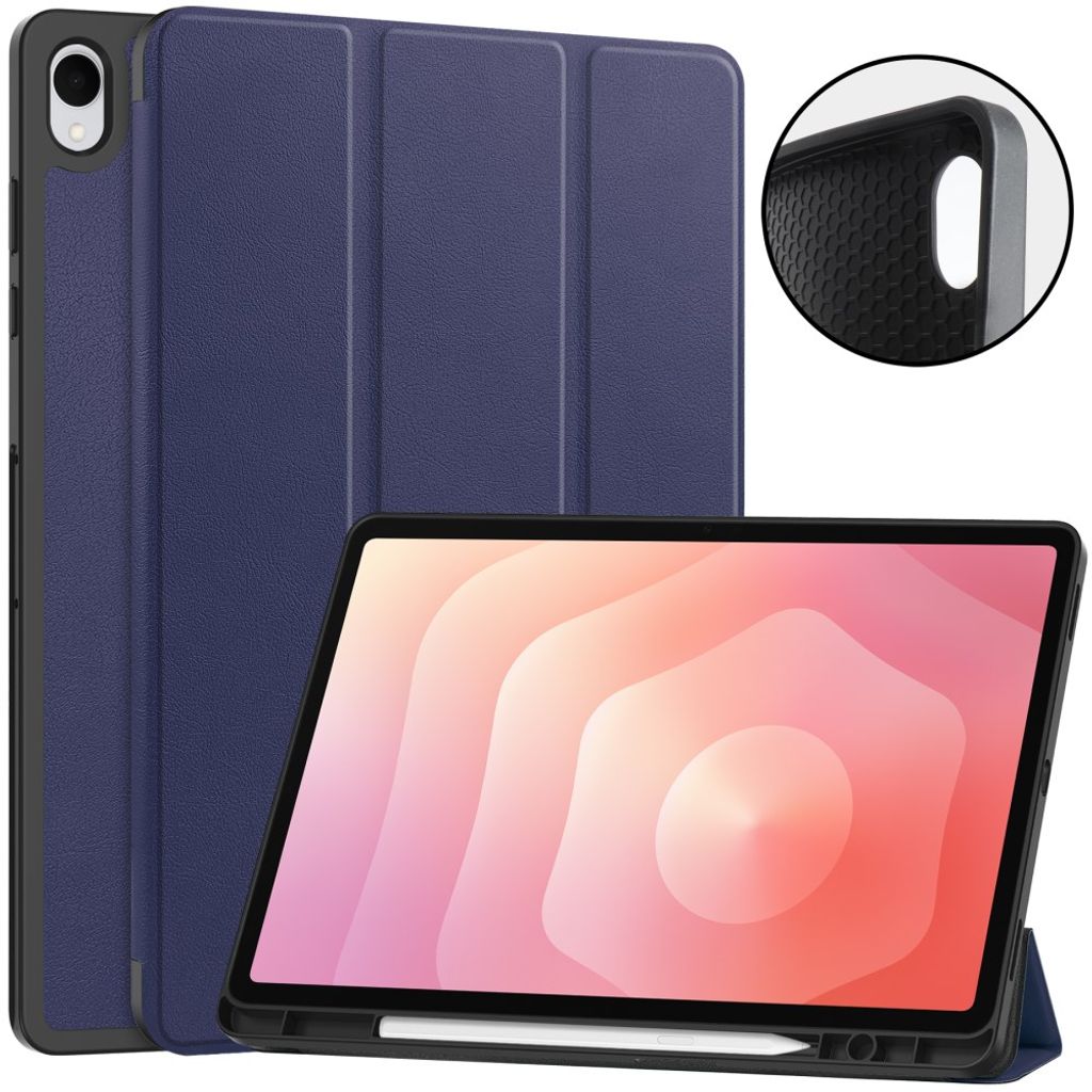 Samsung Galaxy Tab S12 Plus Kotelo Tri-Fold kynätasku Sininen