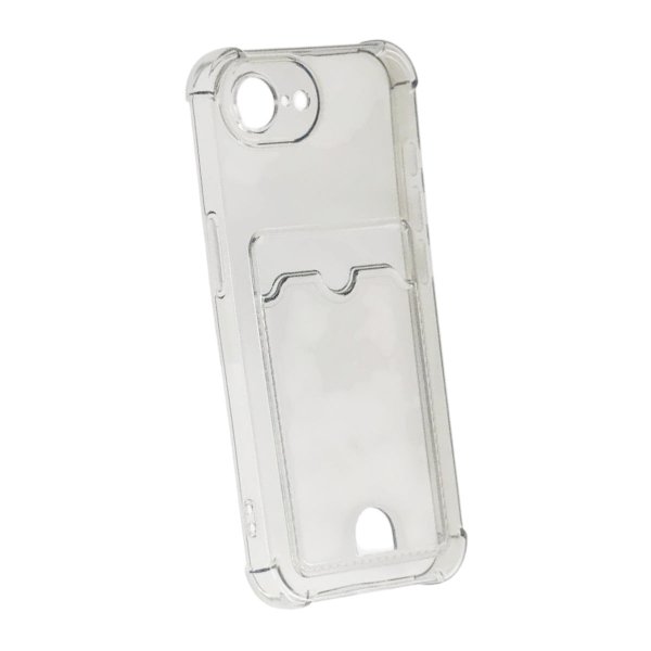 iPhone 16e/17e Kuori Korttipidike Läpinäkyvä Musta