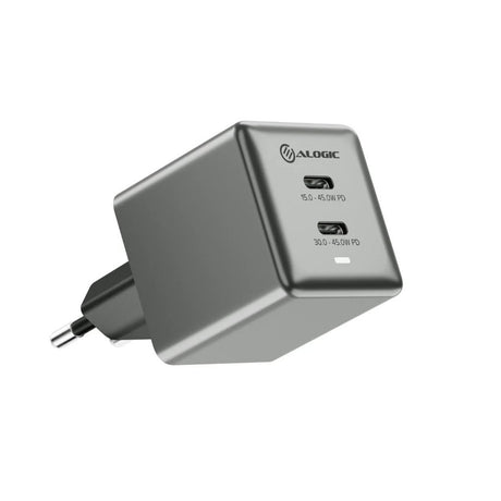 Alogic Laturi Dual USB-C Rapid Power 45W Cube GaN Harmaa