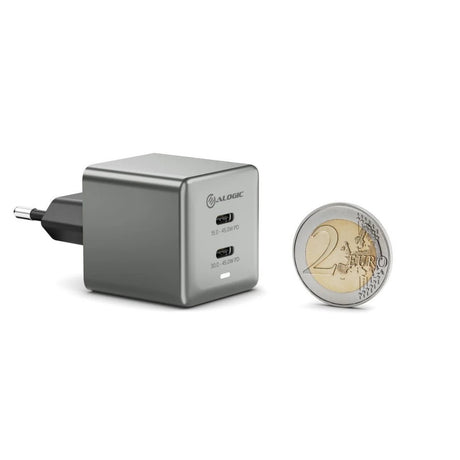 Alogic Laturi Dual USB-C Rapid Power 45W Cube GaN Harmaa