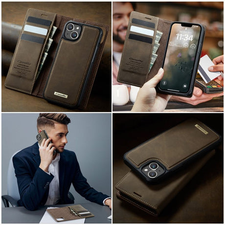 CaseMe iPhone 15 Kotelo C49 Series Ruskea