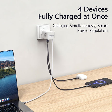 SiGN 100W GaN Pikalataaja irrotettavalla USB-C-kaapelilla Valkoinen