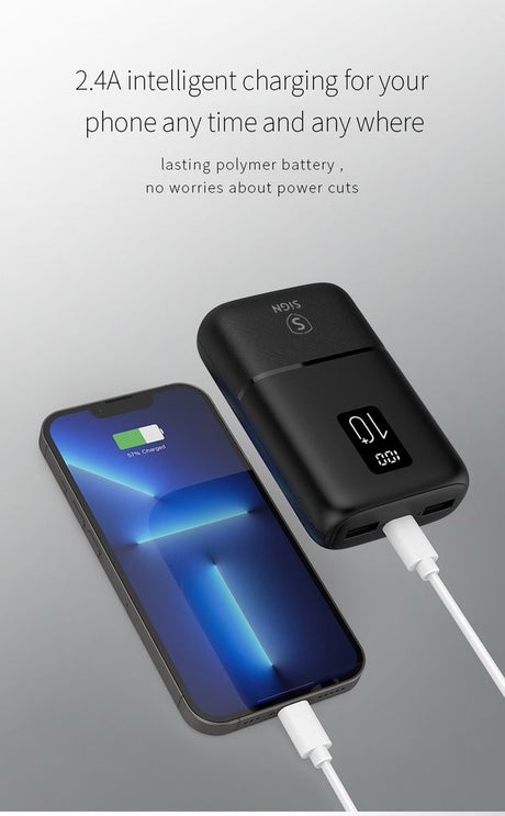 SiGN Mini Powerbank med Display 10 000mAh Musta