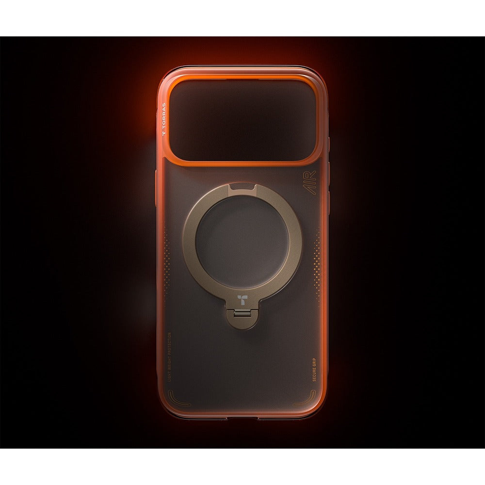 Torras iPhone 17 Pro Max Kuori Ostand Q3 Air Energy Oranssi