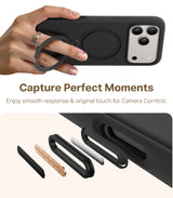 Torras iPhone 17 Pro Max Kuori Ostand Q3 Silicone Obsidian Black
