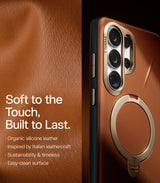 Torras Samsung Galaxy S26 Ultra Kuori Ostand Q3 Vegskin Amber Brown