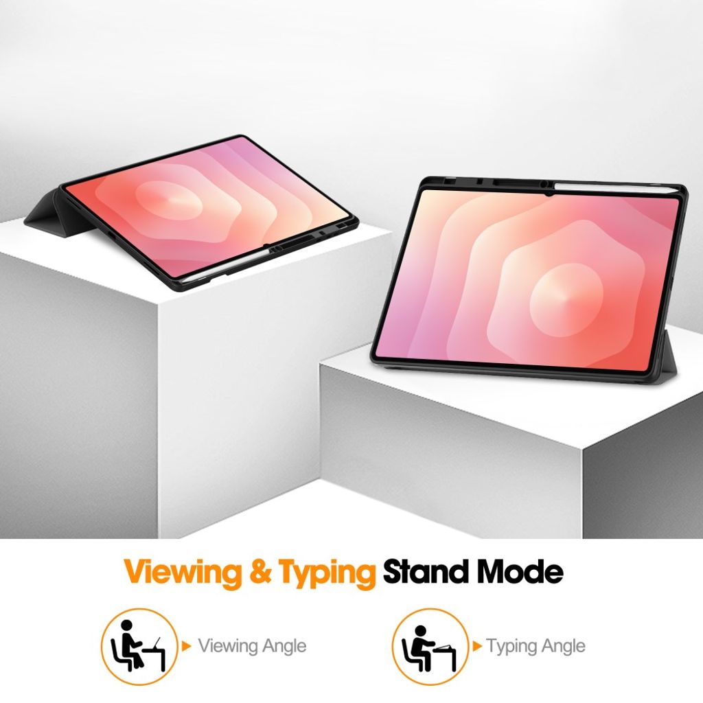 Samsung Galaxy Tab S11 Ultra/S12 Ultra Kotelo Tri-Fold Kynäloukero Harmaa