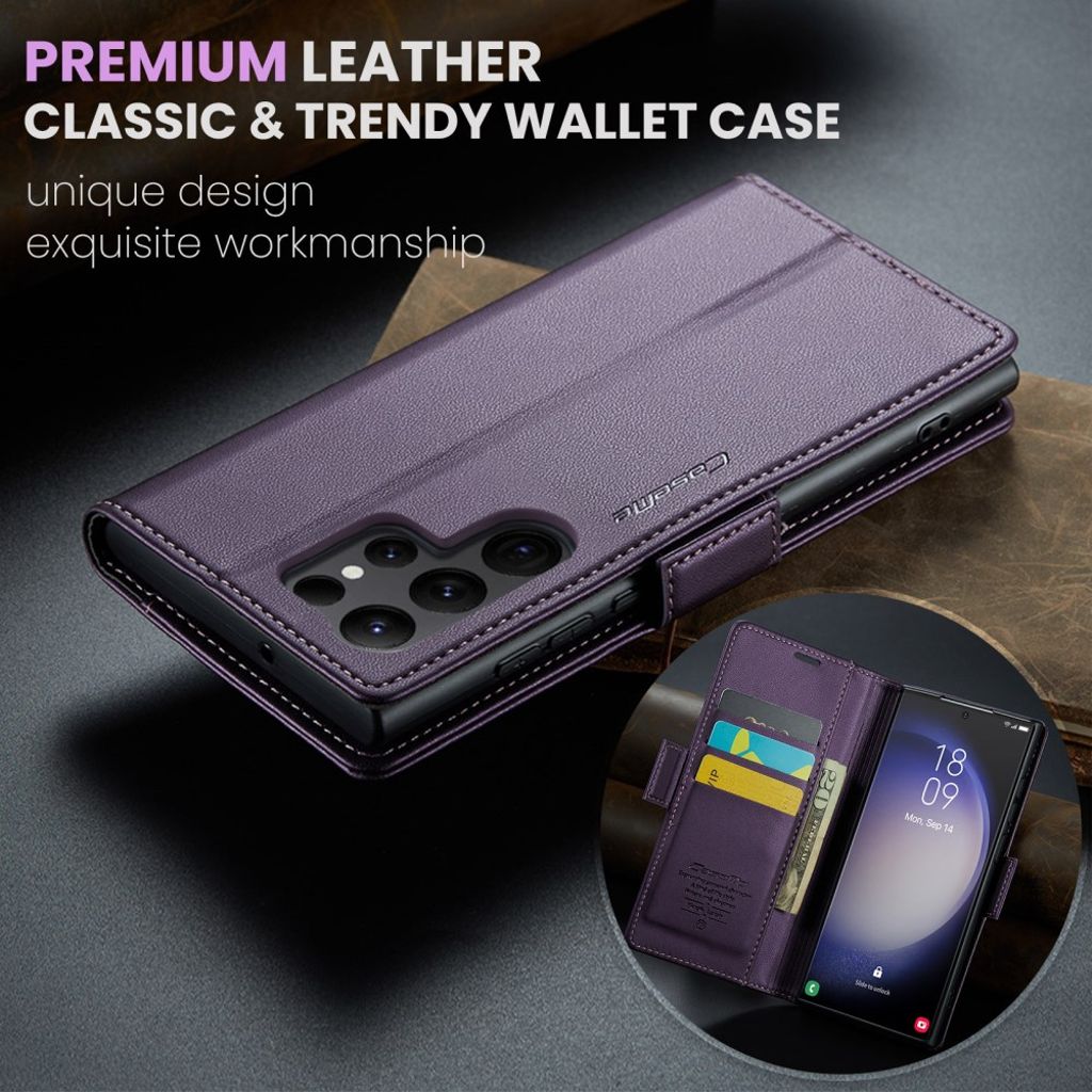 CaseMe Samsung Galaxy S24 Ultra Kotelo 023 Series Violetti