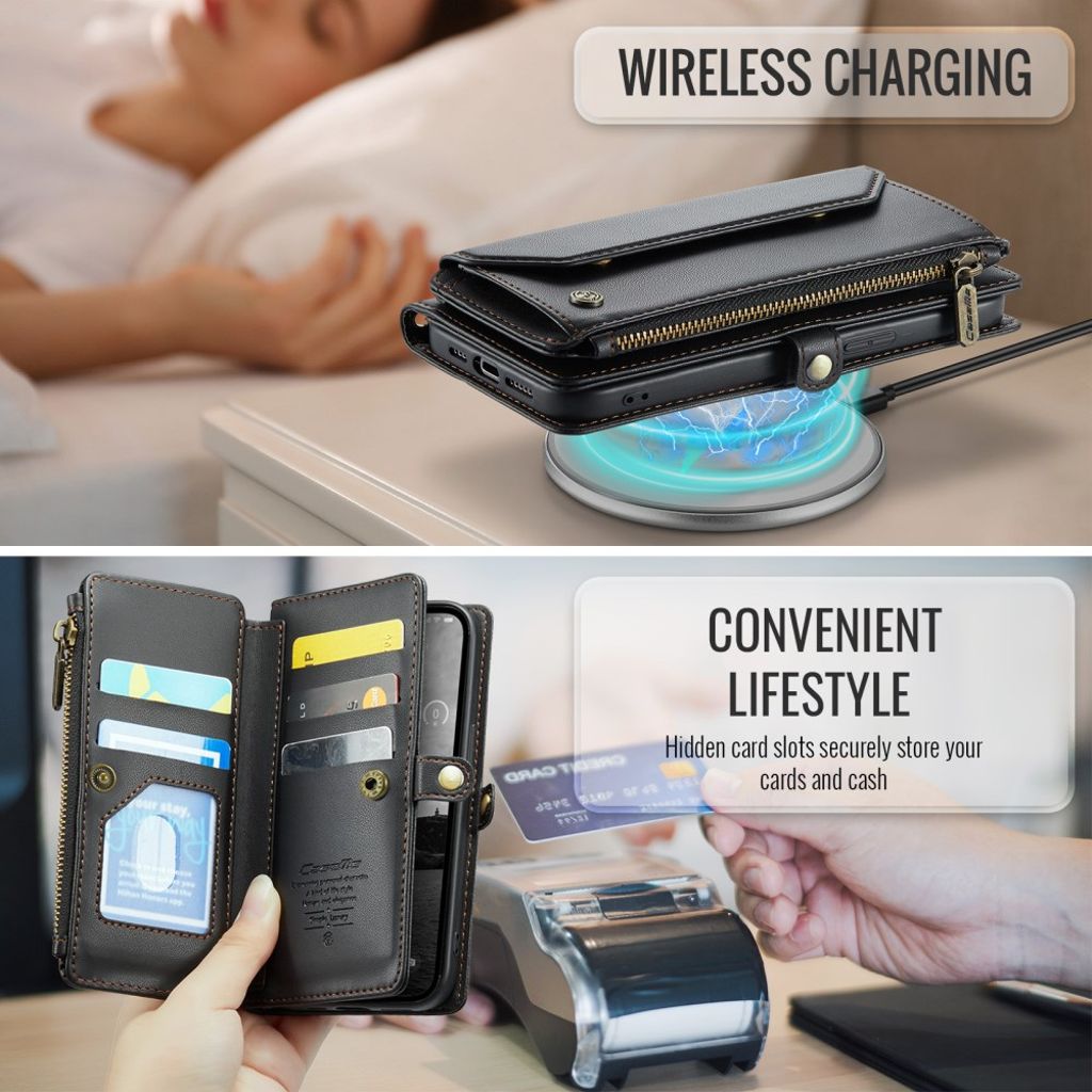 CaseMe iPhone 16e/iPhone 17e Kotelo C36 Series Musta