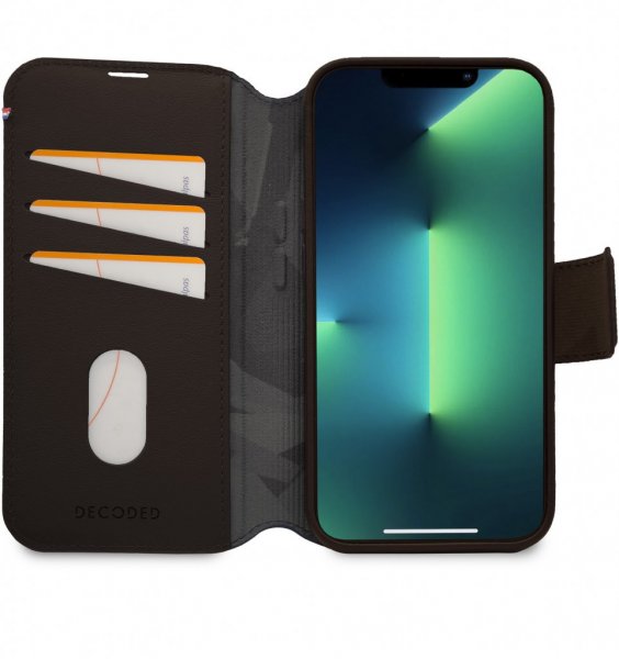 Decoded iPhone 14 Pro Fodral Leather Detachable Wallet Ruskea