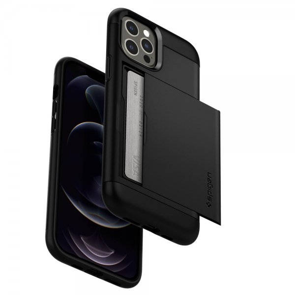 Spigen iPhone 12/iPhone 12 Pro Kuori Slim Armor CS Musta