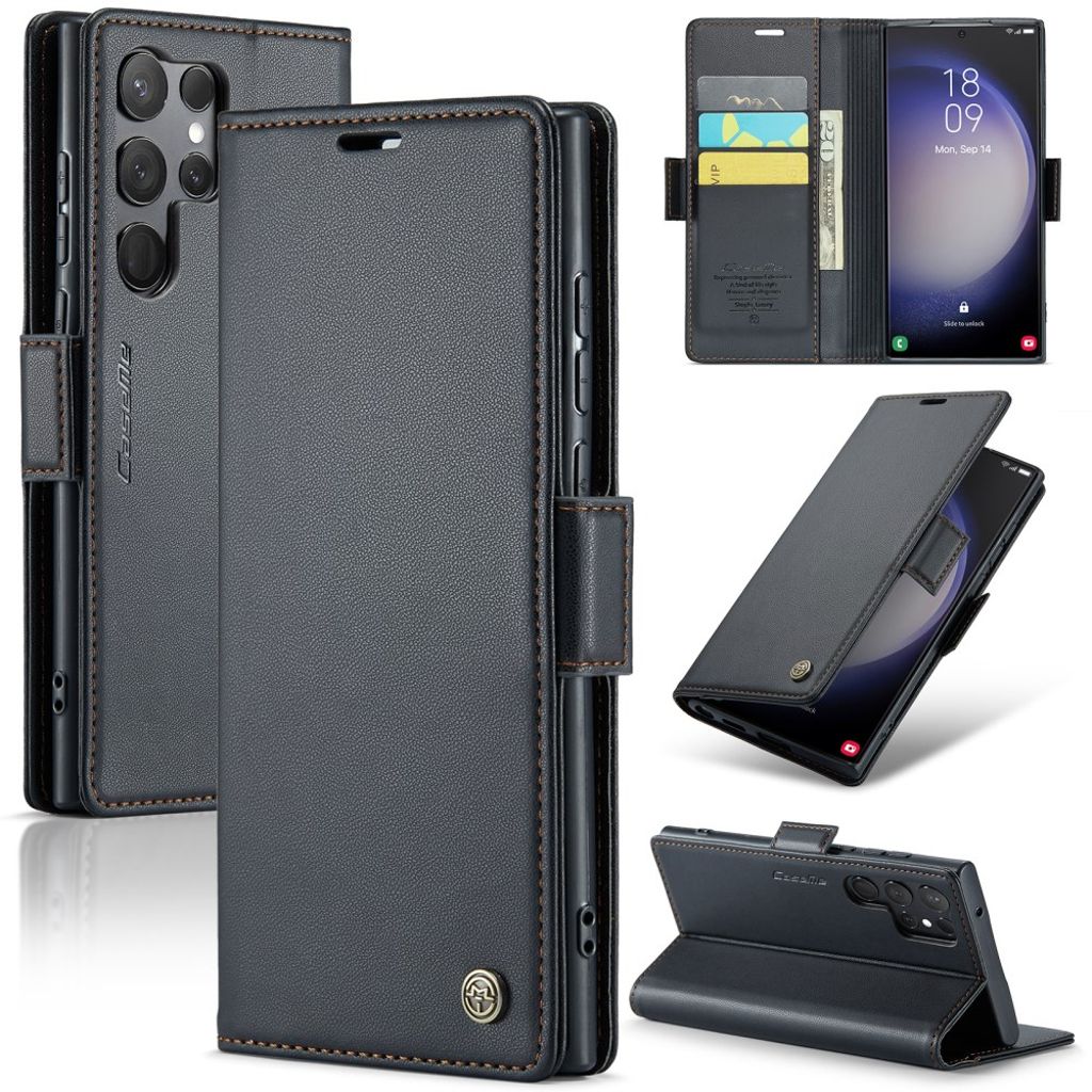 CaseMe Samsung Galaxy S24 Ultra Kotelo 023 Series Musta
