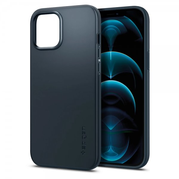 Spigen iPhone 12 Pro Max Kuori Thin Fit Metal Slate