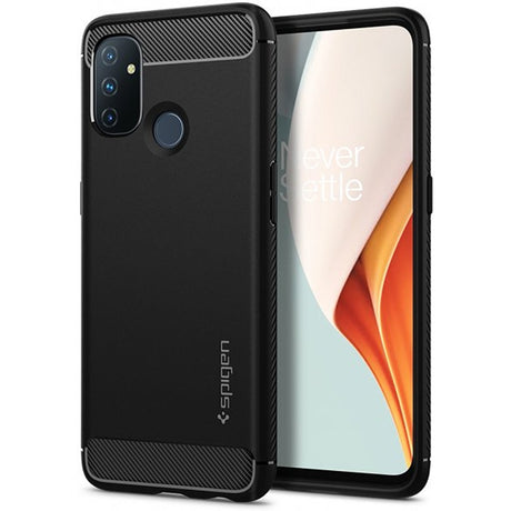 Spigen OnePlus Nord N100 Rugged Armor -suojakuori, mattamusta