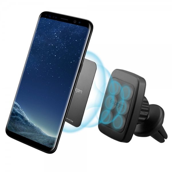 Spigen Kuel H12 Magneettinen autoteline, tuuletusritilään, musta