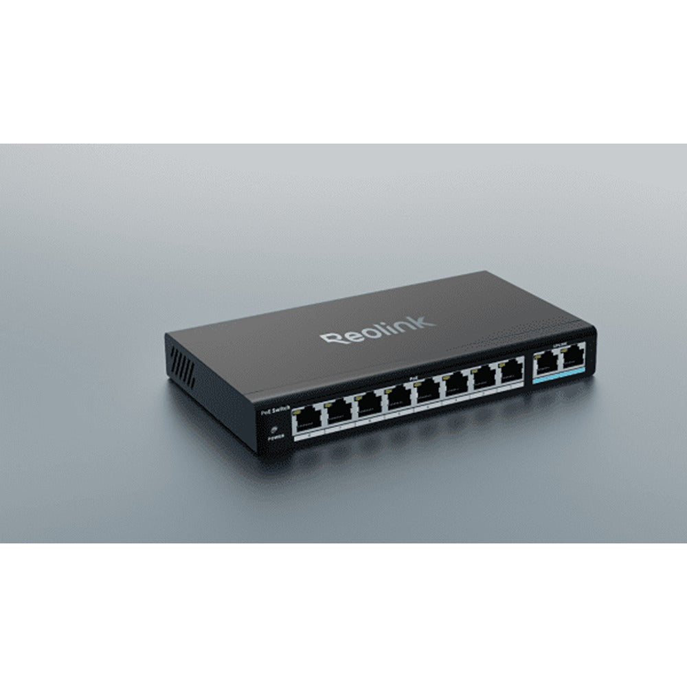 Reolink 10-porttinen PoE-kytkin 120 W PoE-virranhallinnalla