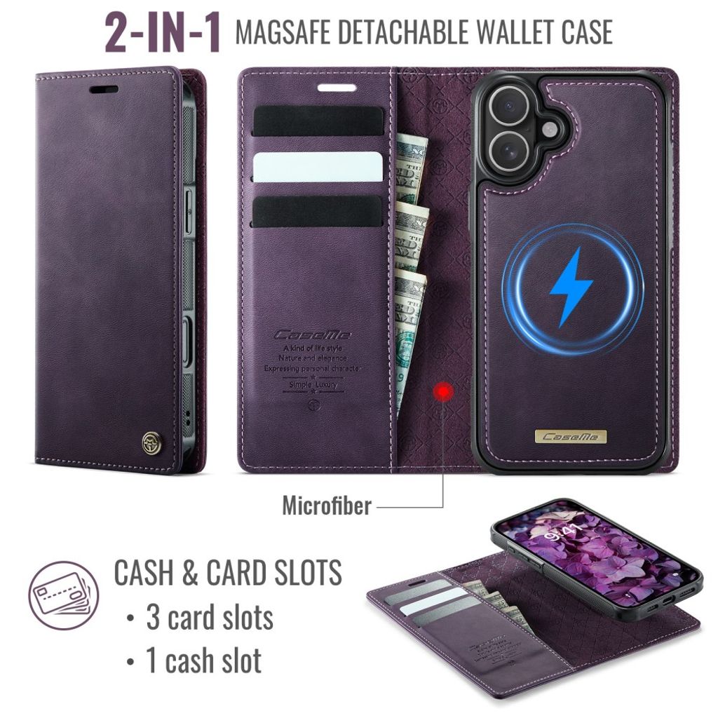 CaseMe iPhone 17 Kotelo C49 Series Violetti
