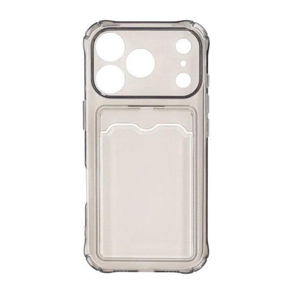 iPhone 17 Pro Kuori Korttipidike Läpinäkyvä Musta