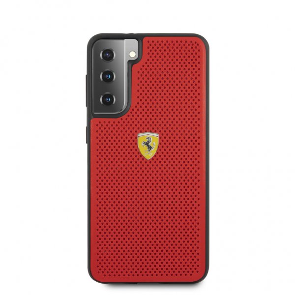 Ferrari Samsung Galaxy S21 Plus -kuori, logo, perforoitu, punainen