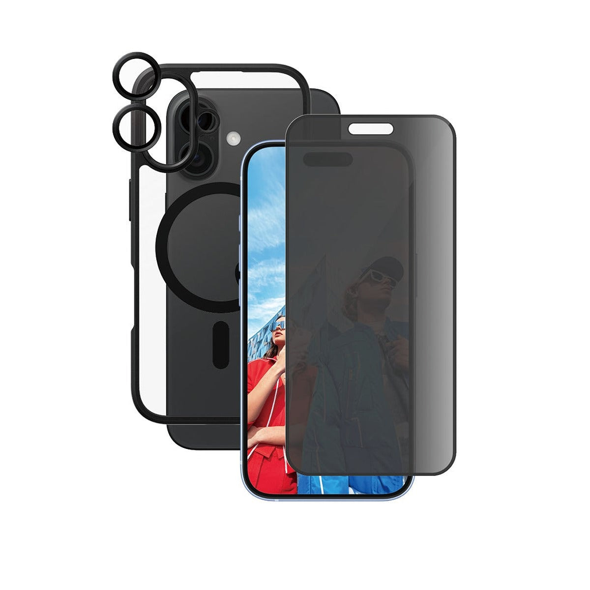 PanzerGlass iPhone 16 3-in-1 -suojapaketti Privacy
