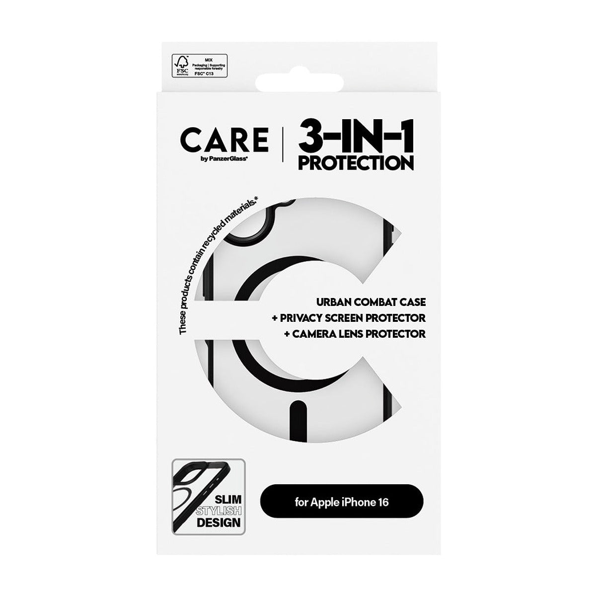 PanzerGlass iPhone 16 3-in-1 -suojapaketti Privacy