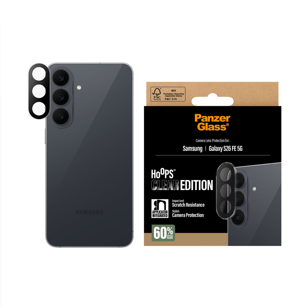 PanzerGlass Samsung Galaxy S26 FE Kameran linssinsuojus Hoops