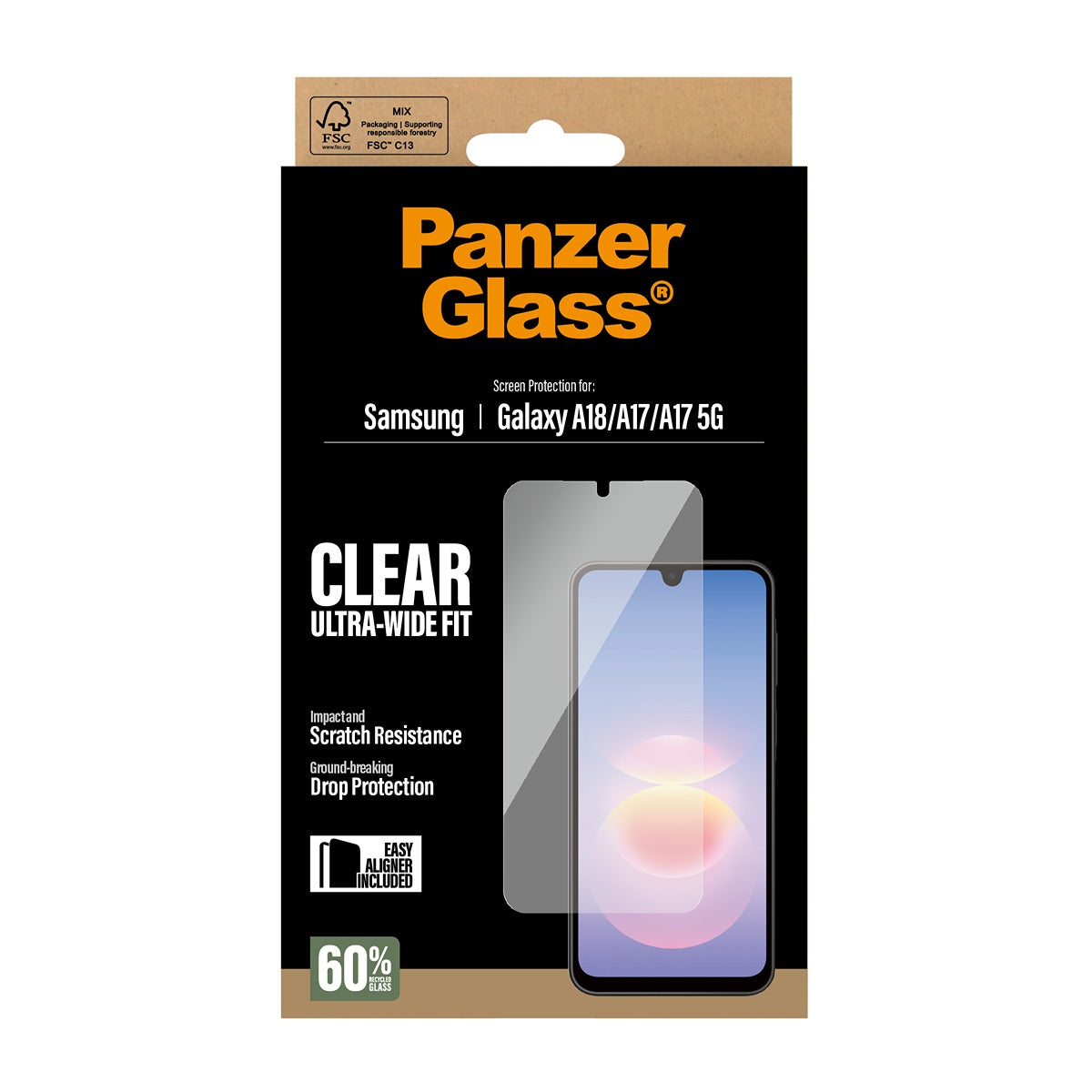 PanzerGlass Samsung Galaxy A18 Näytönsuoja Ultra-Wide Fit EasyAligner