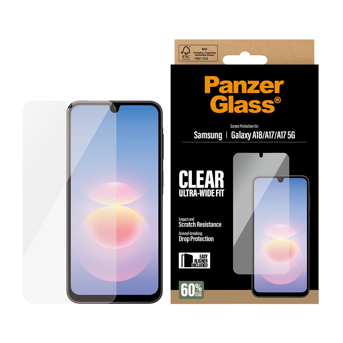 PanzerGlass Samsung Galaxy A18 Näytönsuoja Ultra-Wide Fit EasyAligner