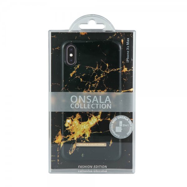Onsala iPhone Xs Max -suojakuori Fashion Edition Goldmine Marble