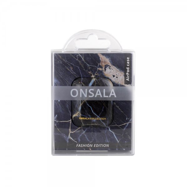 Onsala AirPods 1/2 Suojakuori Fashion Edition Black Galaxy Marble