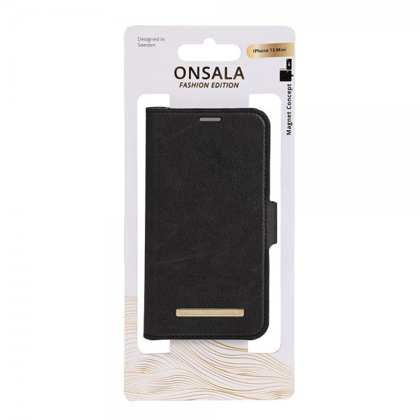 Onsala iPhone 13 Mini Suojakotelo Fashion Edition Irrotettava Kuori Midnight Black