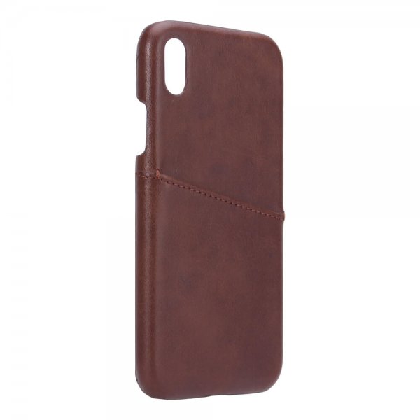 Onsala iPhone X/Xs kuori yhdellä korttipaikalla, ruskea