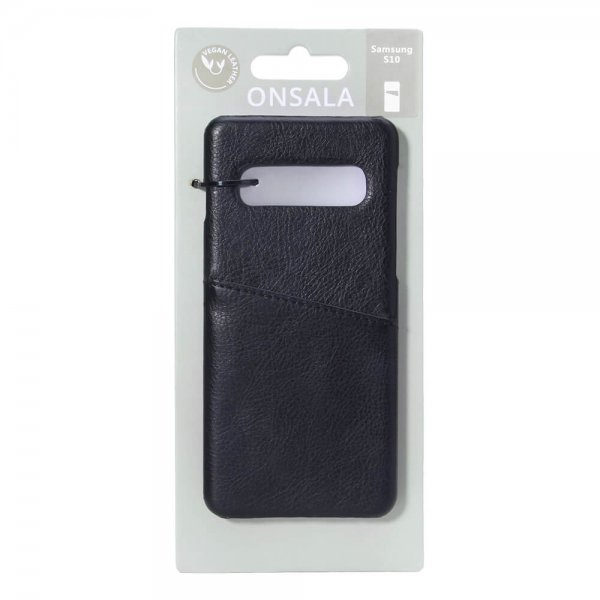 Onsala Samsung Galaxy S10 -suojakuori korttipaikalla, musta
