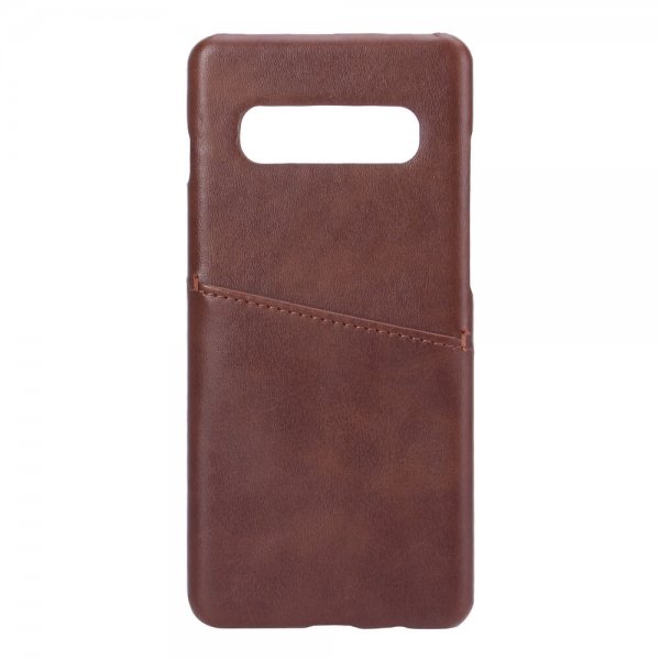Onsala Samsung Galaxy S10 Plus -suojakotelo korttipaikalla, ruskea