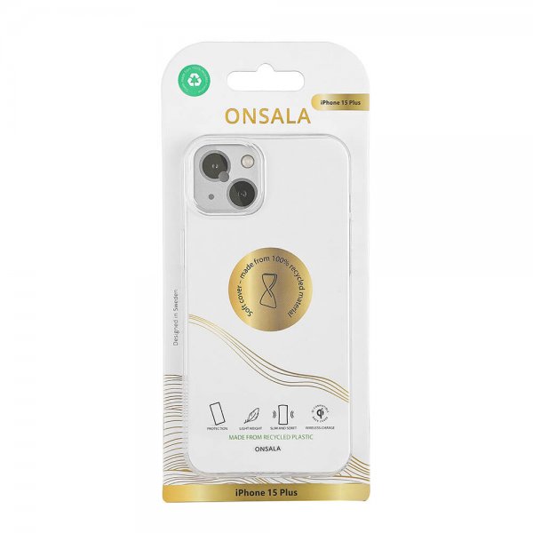 Onsala iPhone 15 Plus Suojakuori Kierrätetty TPU Läpinäkyvä