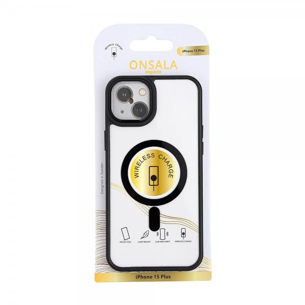 Onsala iPhone 15 Plus Suojakuori Bumper MagSeries Musta