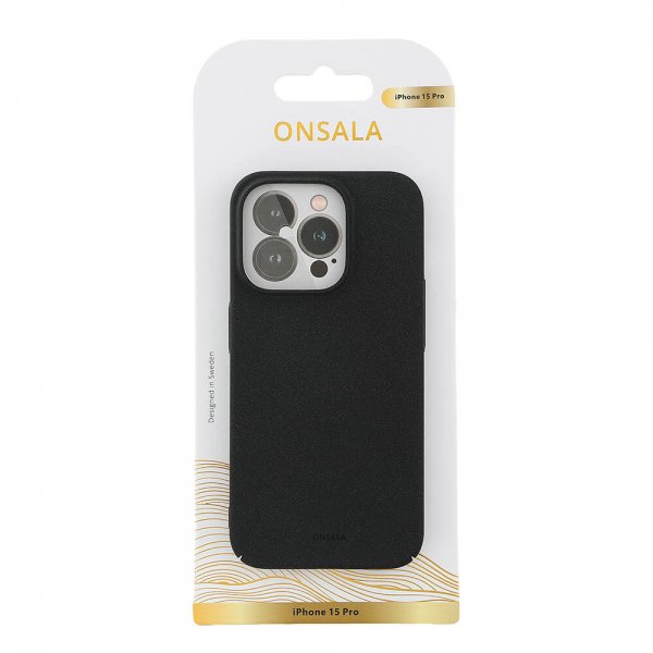Onsala iPhone 15 Pro Kuori Ultraslim Sand Burst Musta