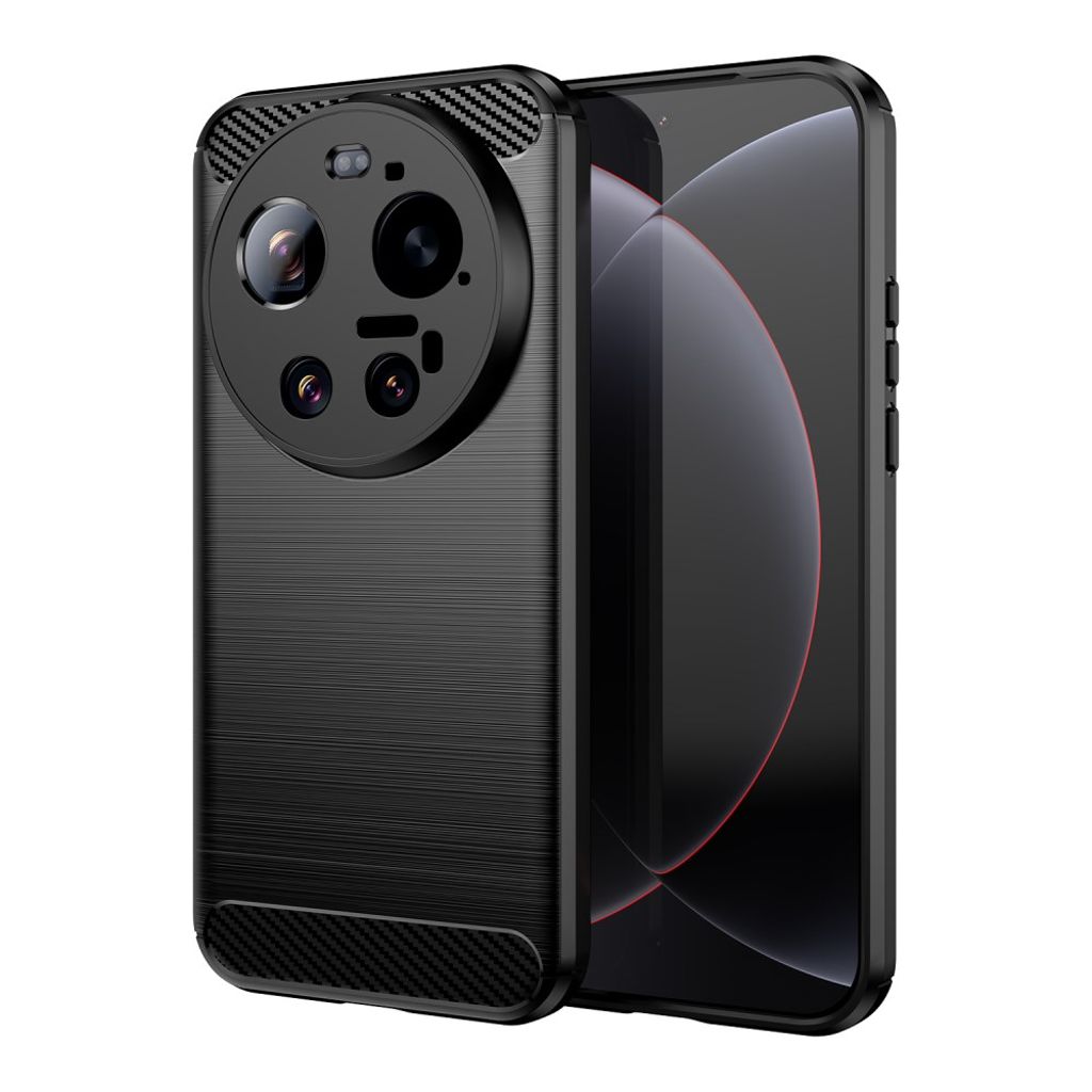 Xiaomi 17 Ultra Kuori Harjattu Hiilikytkentekstuuri Musta