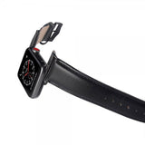 Buffalo Apple Watch 44/45/46mm/Apple Watch Ultra Ranneke Aitoa Nahkaa Musta